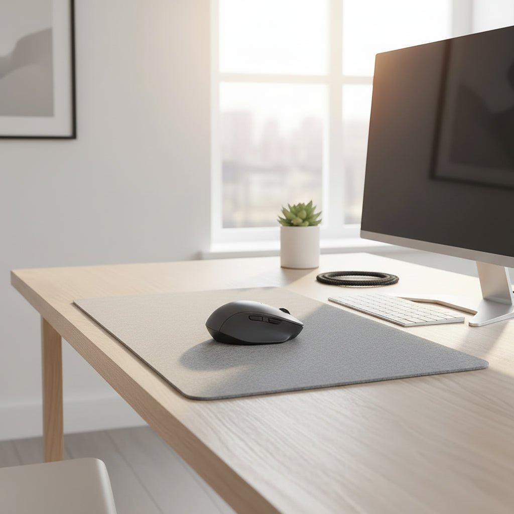 WeaveCraft Handmade-Looking Wool Felt Mouse Pad, Premium Quality, Non Slip