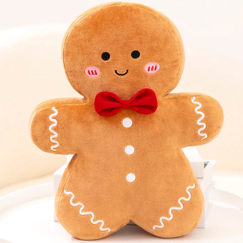 GingerGlow Plüsch Lebkuchen-Kissen für gemütliche festliche Atmosphäre