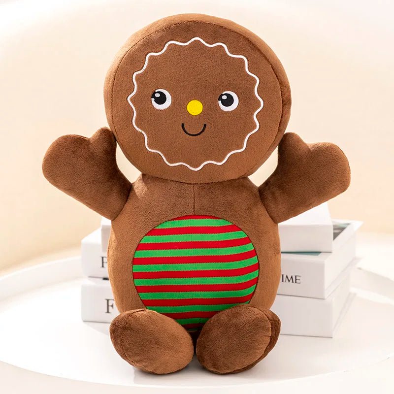 GingerGlow Plüsch Lebkuchen-Kissen für gemütliche festliche Atmosphäre