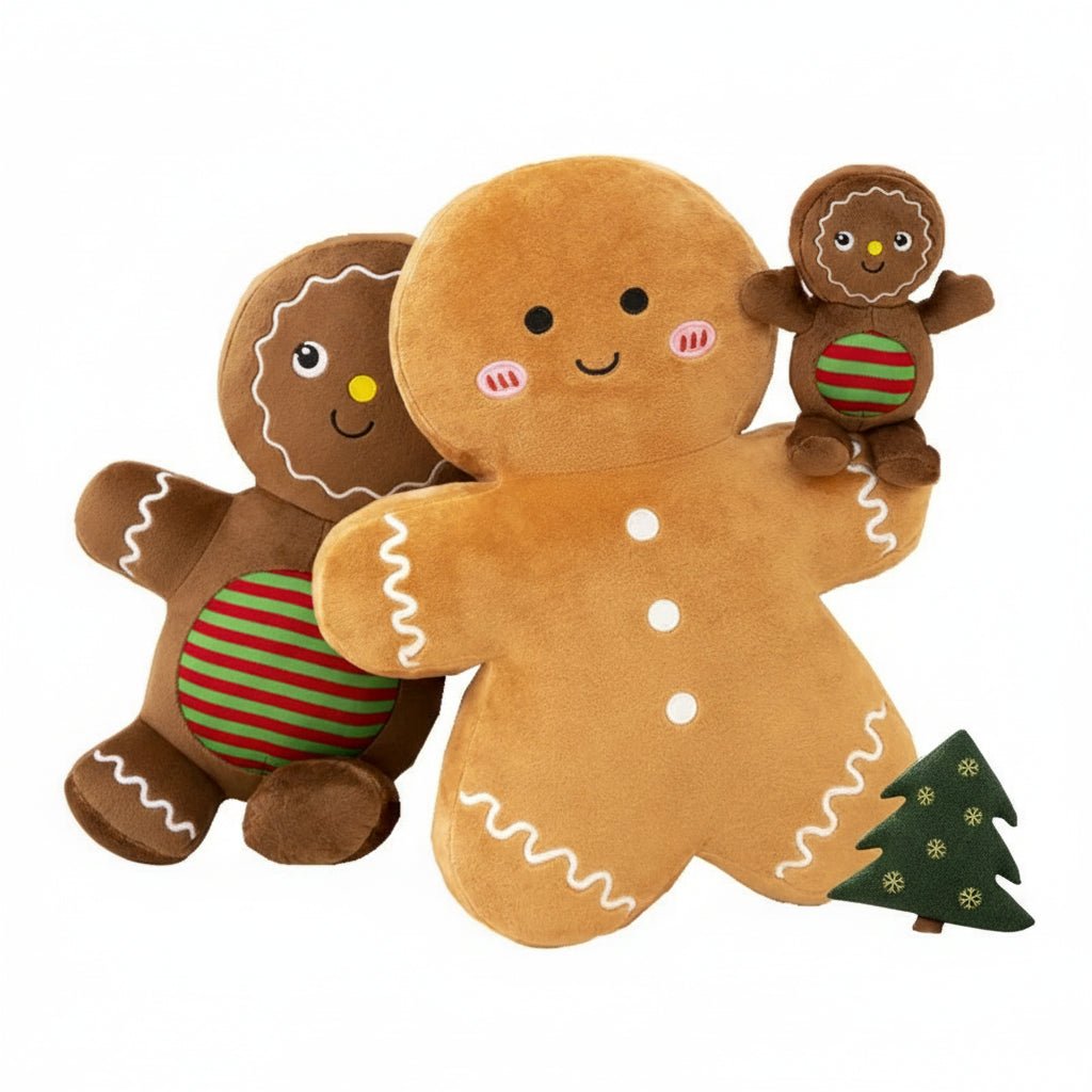 GingerGlow Plüsch Lebkuchen-Kissen für gemütliche festliche Atmosphäre