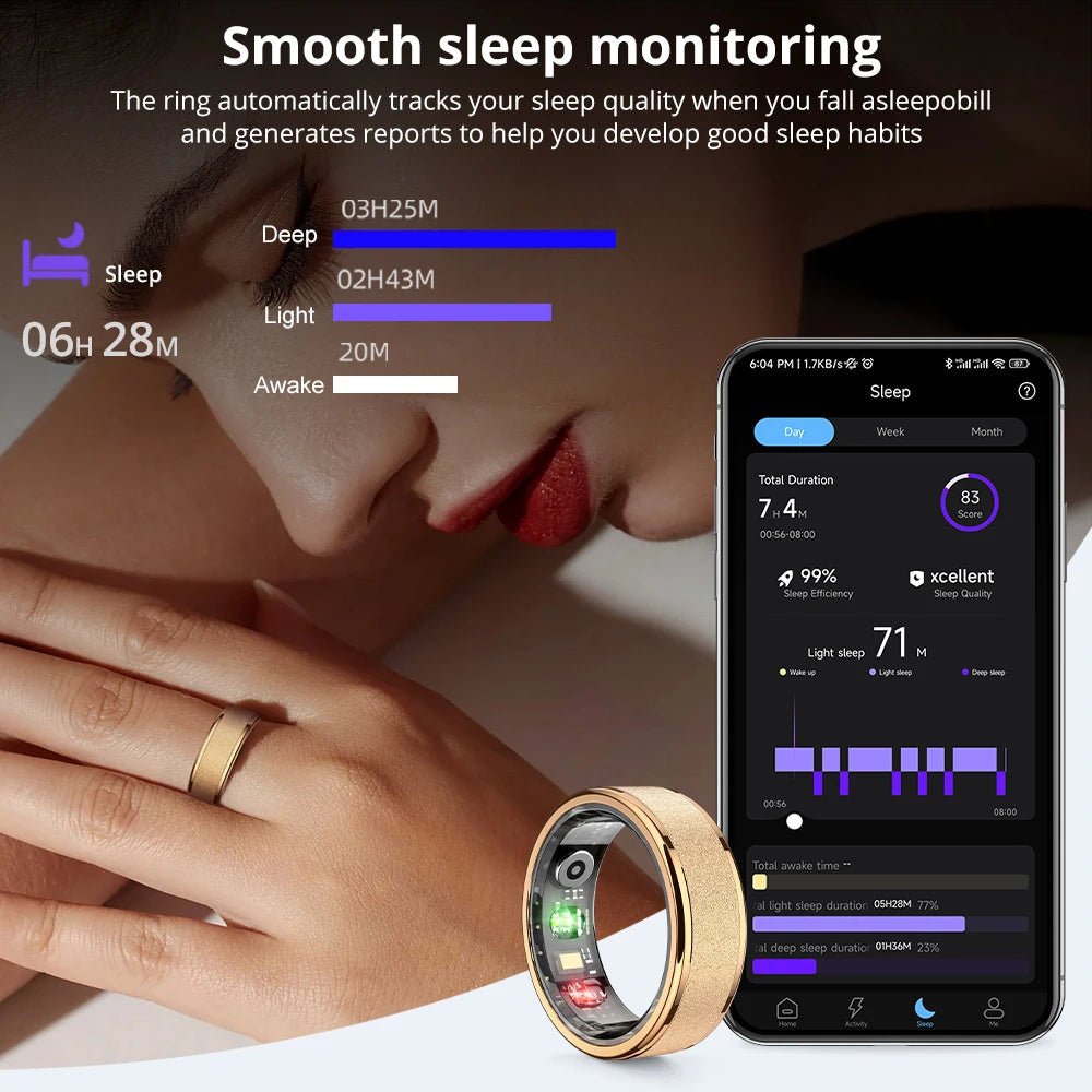 NexaRing Chytrý prsten s nabíjecím pouzdrem unisex zdravotní tracker 5ATM vodotěsný