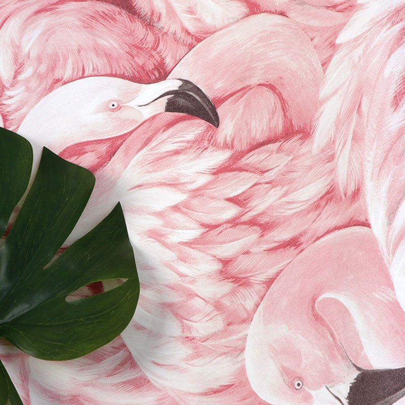 Azure Leaf Flamingo Rose Tapet Til Soveværelsesvægge 10 M X 52 Cm