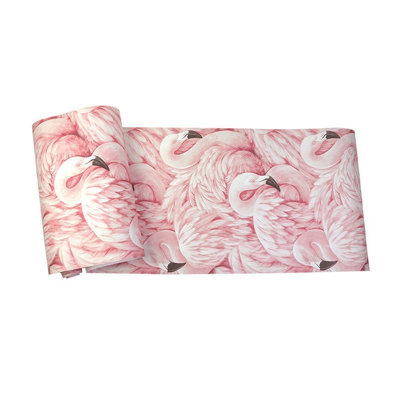 Azure Leaf Flamingo Rose Tapet Til Soveværelsesvægge 10 M X 52 Cm