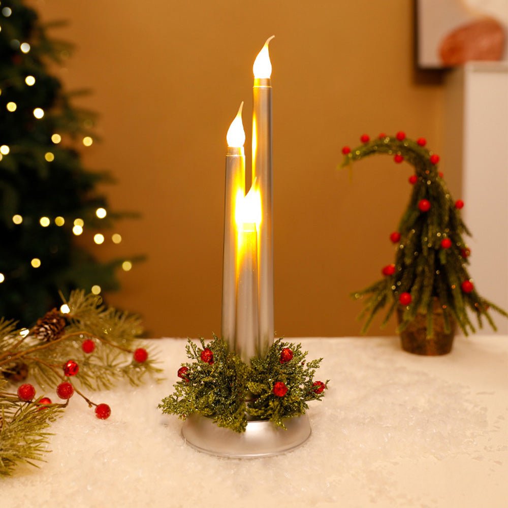 EverGlow Flammefri LED Julelys med Realistisk Flimren