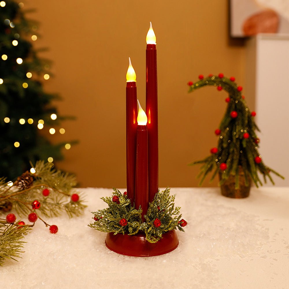 EverGlow Flammefri LED Julelys med Realistisk Flimren