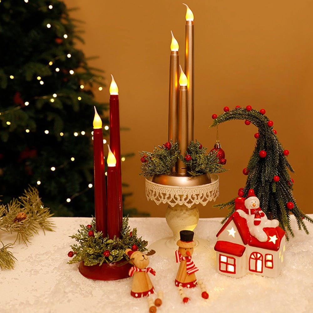 EverGlow Flammefri LED Julelys med Realistisk Flimren