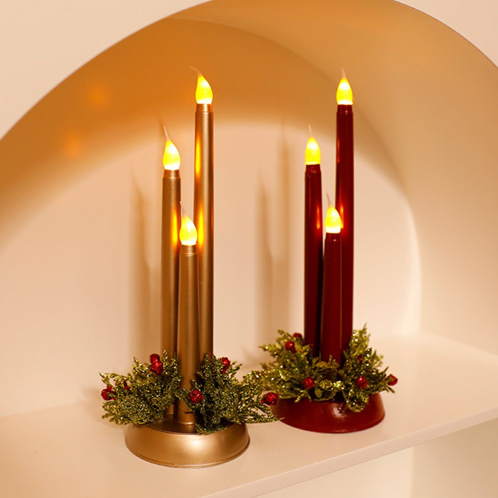 EverGlow Flammefri LED Julelys med Realistisk Flimren