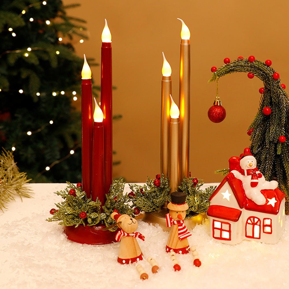 EverGlow Flammefri LED Julelys med Realistisk Flimren