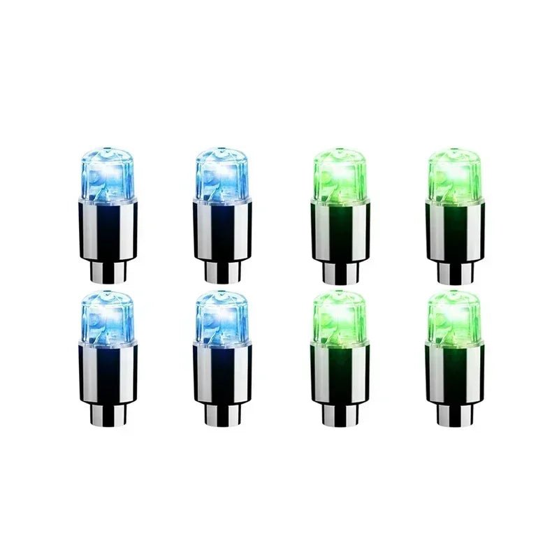 أغطية صمامات لومة ريم LED للإطارات والدراجات، طقم 2 أو 10 قطع