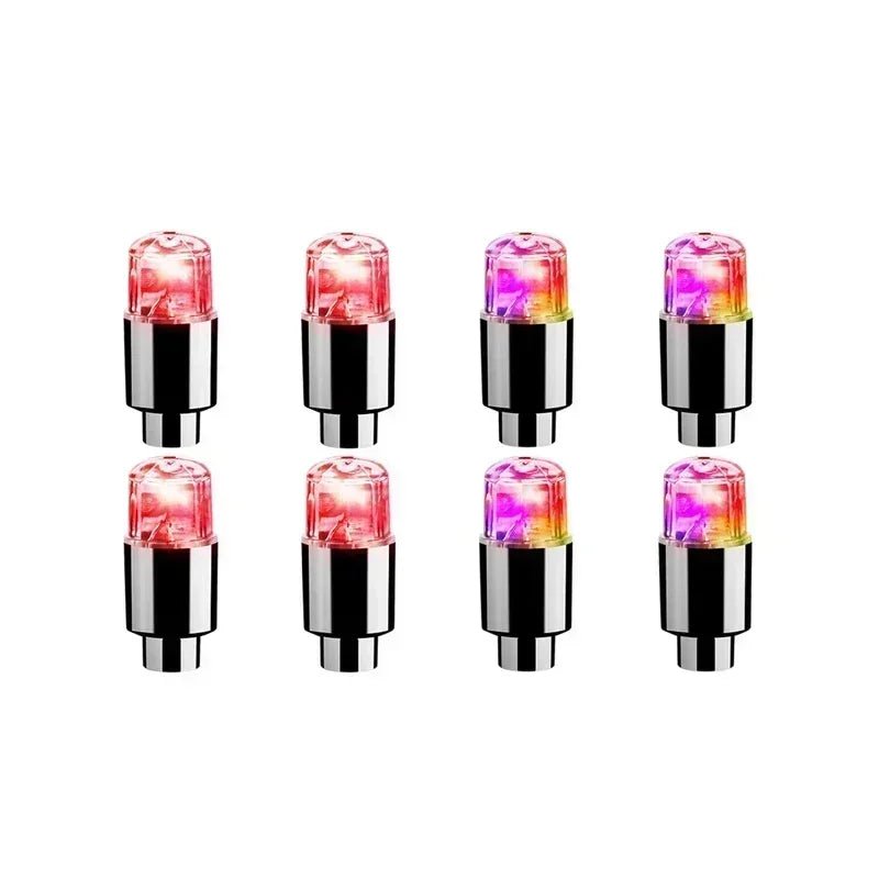 أغطية صمامات لومة ريم LED للإطارات والدراجات، طقم 2 أو 10 قطع
