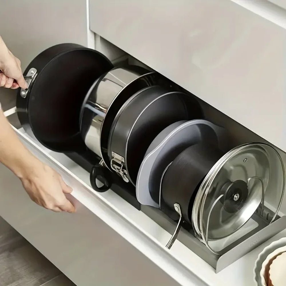 OrgaFlex Adjustable Metal Kitchen Shelf With Non Slip Feet
