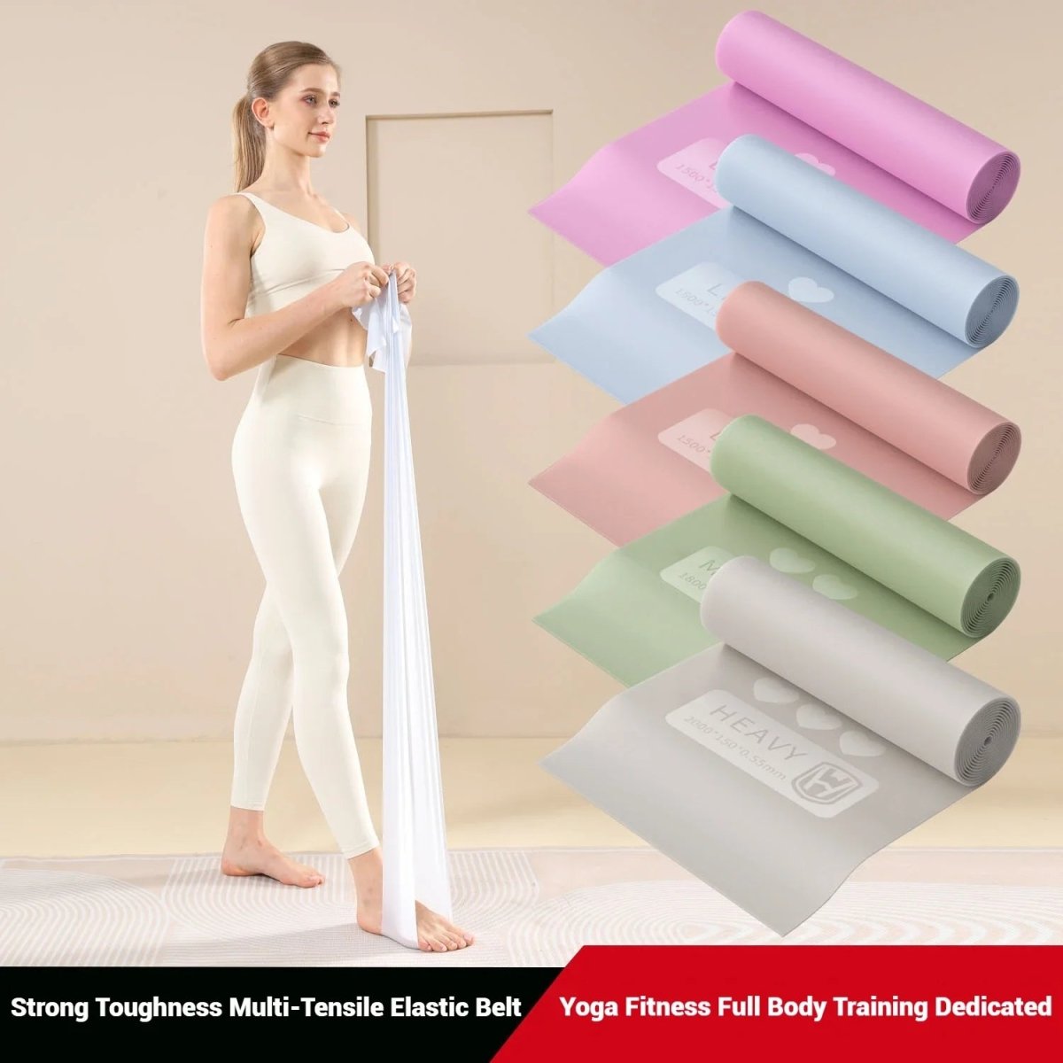 FlexFlow Stretch Resistance Band for Yoga and Fitness Beginners
