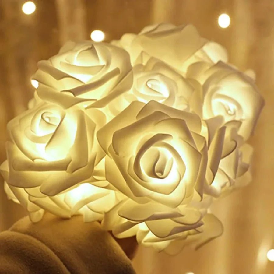 LumiHeart Warm LED Rose String Lights for Valentine Day Decor