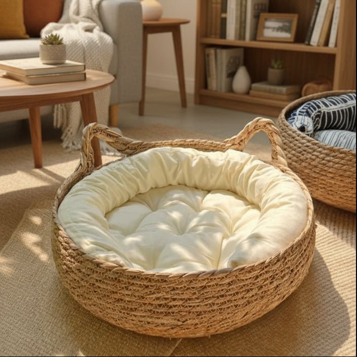 Lit rond ultra doux WhiskerNest pour chat pour confort douillet