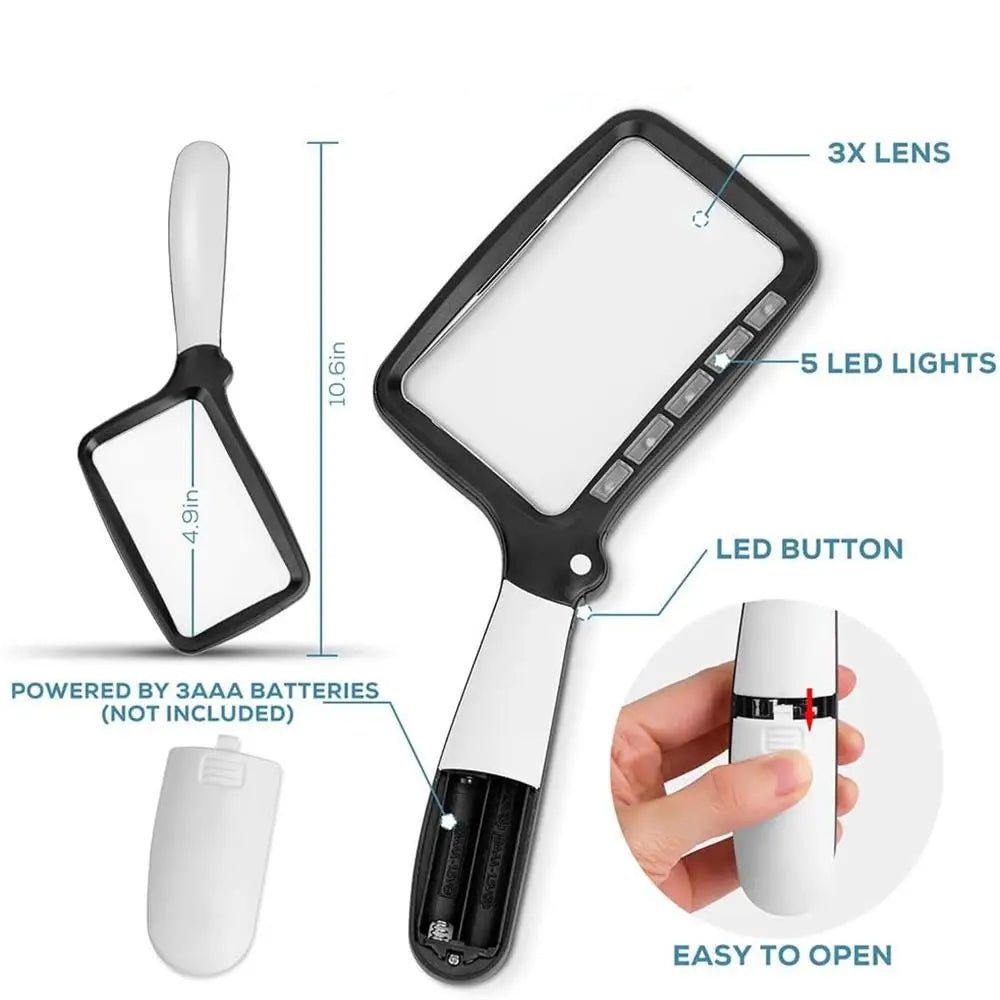 BrightSight Hand Magnifier With 3x Magnification And LED Lighting