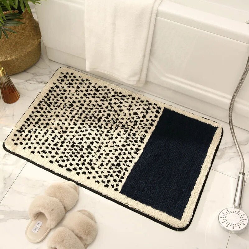 Aurelia Artistic Handmade Abstract Bath Mat With Non Slip Design