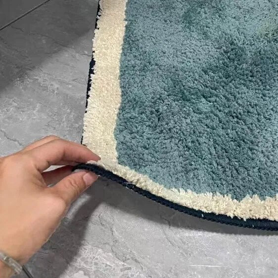 Aurelia Artistic Handmade Abstract Bath Mat With Non Slip Design