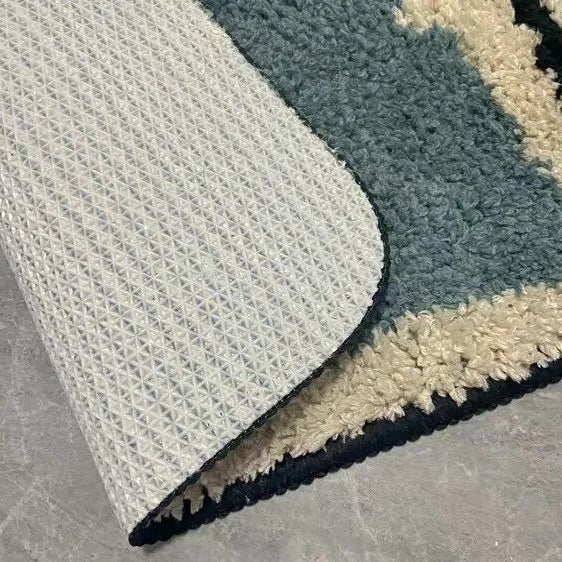 Aurelia Artistic Handmade Abstract Bath Mat With Non Slip Design