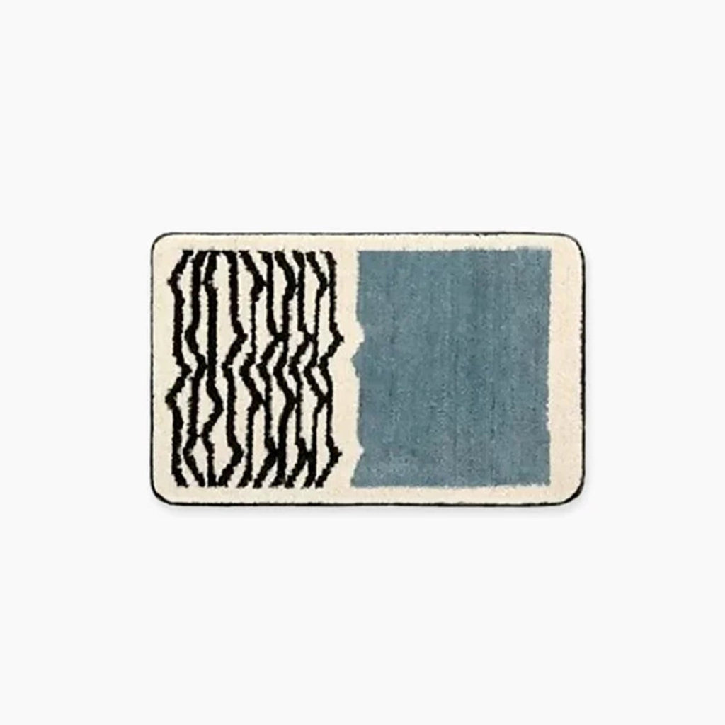 Aurelia Artistic Handmade Abstract Bath Mat With Non Slip Design