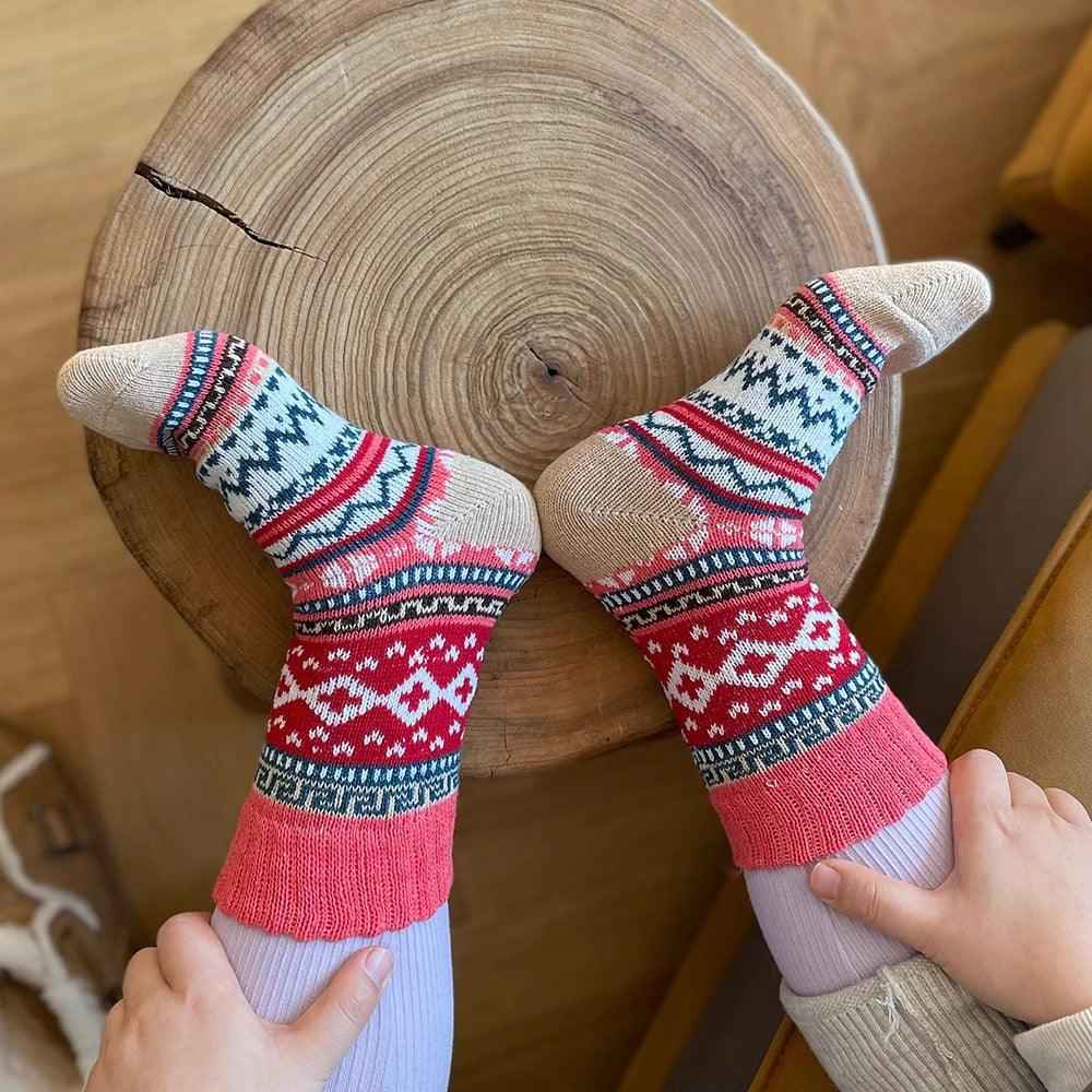 GlacierWeave Unisex Woll- und Baumwollmischung mit Skandinavischen Mustern