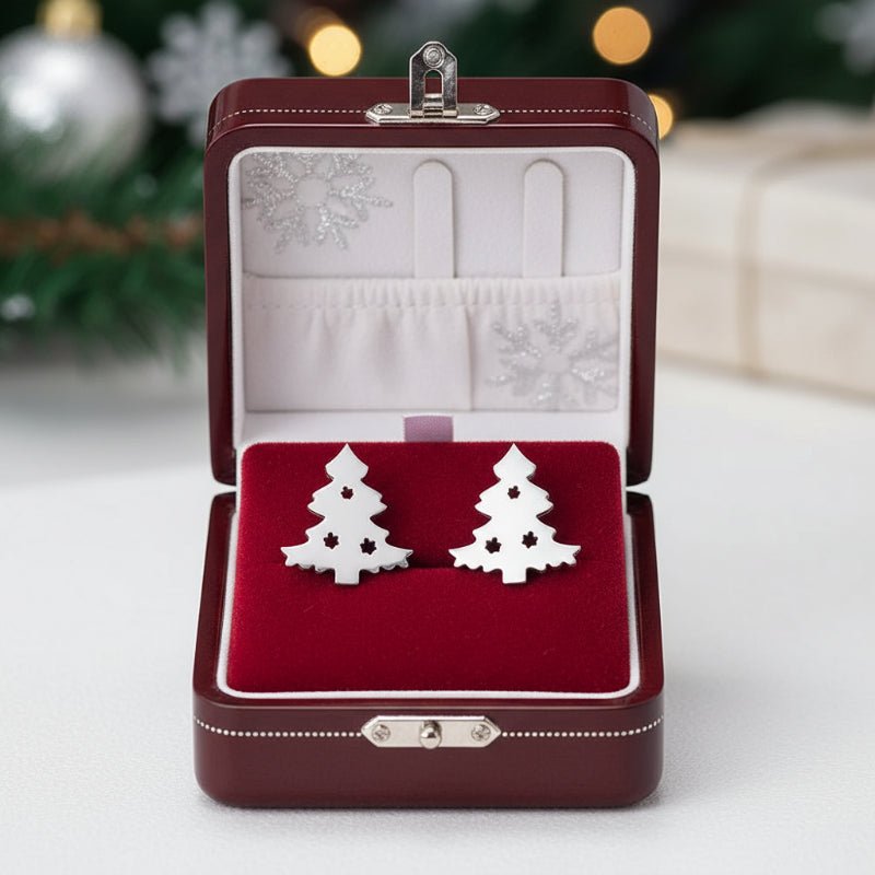 SnowHalo Elegant 925 Silver Christmas Stud Earrings With Festive Shine