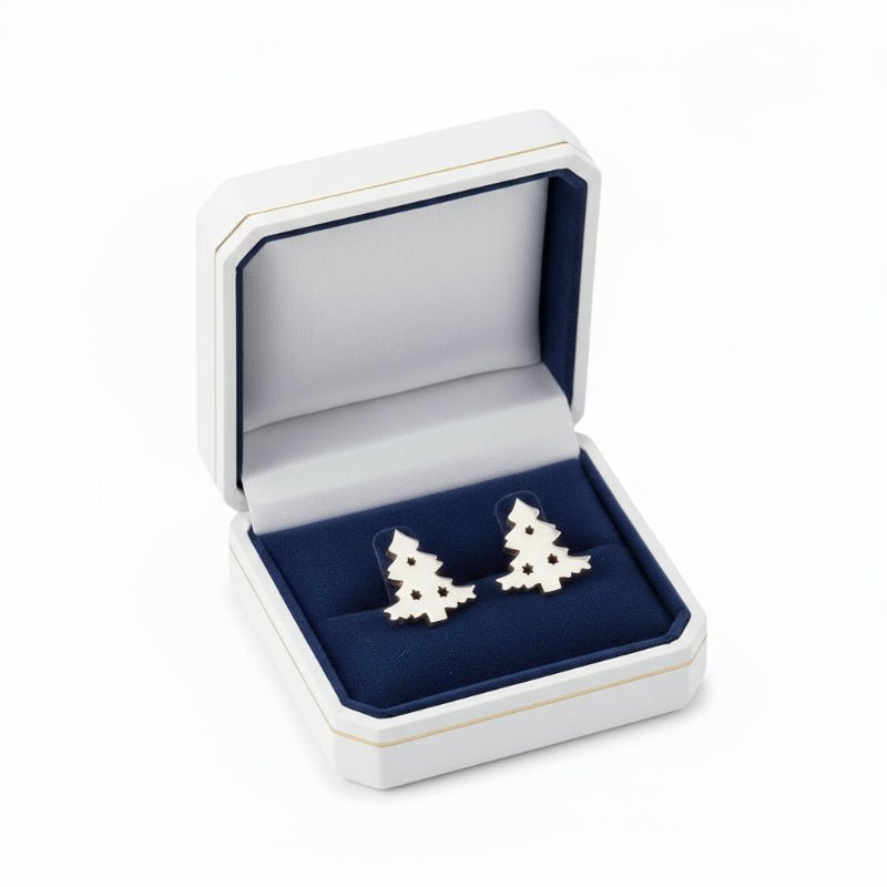 SnowHalo Elegant 925 Silver Christmas Stud Earrings With Festive Shine