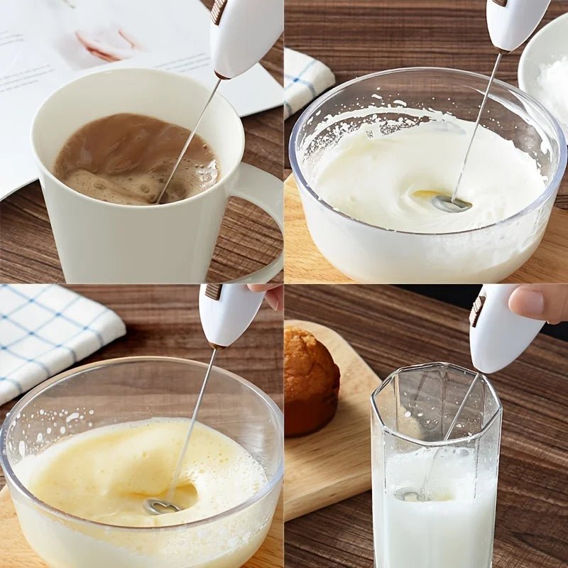 WhiskEase Mini Cordless Milk Frother for Quick Frothing