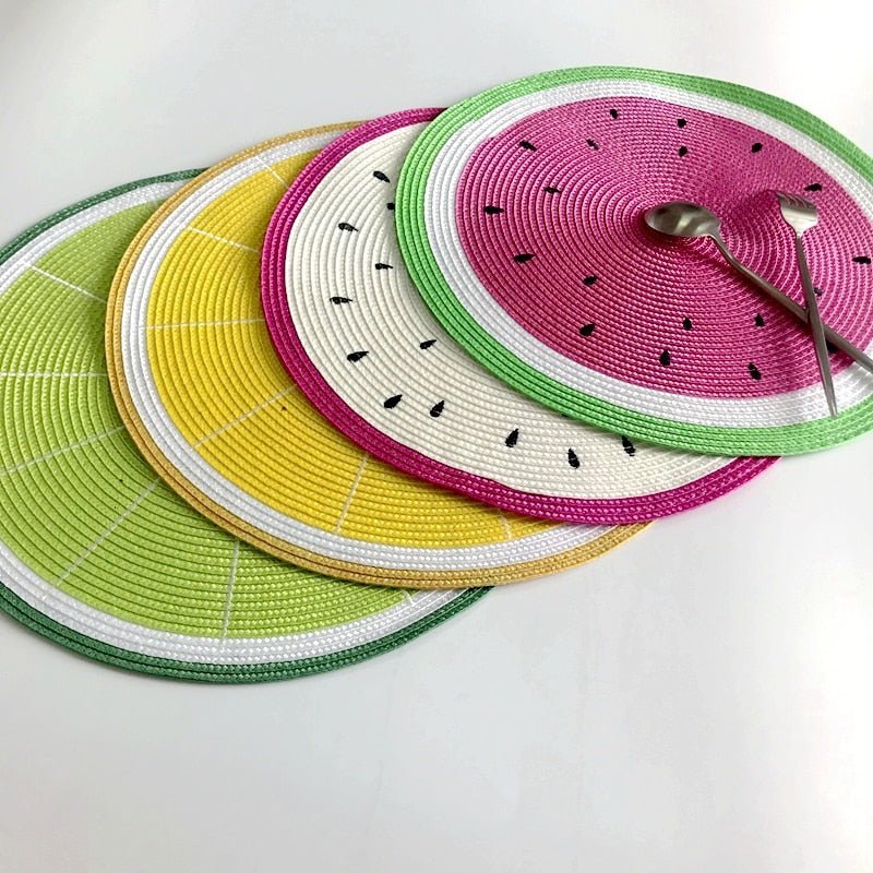 SunnyLeaf Decorative Placemat Set With Fruit Motifs