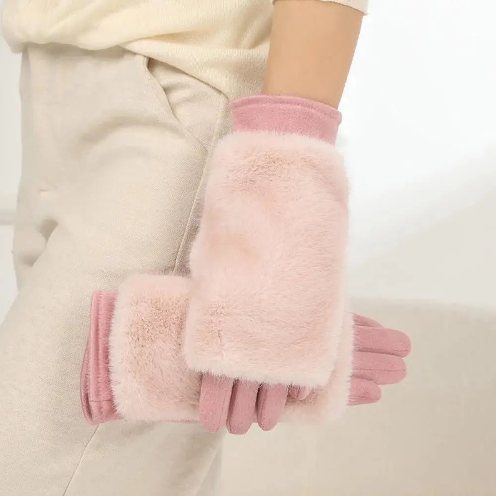 Aurora Elegante Ruskindsvinterhandsker Med Touchscreen Og Pelsfor (Unisex)