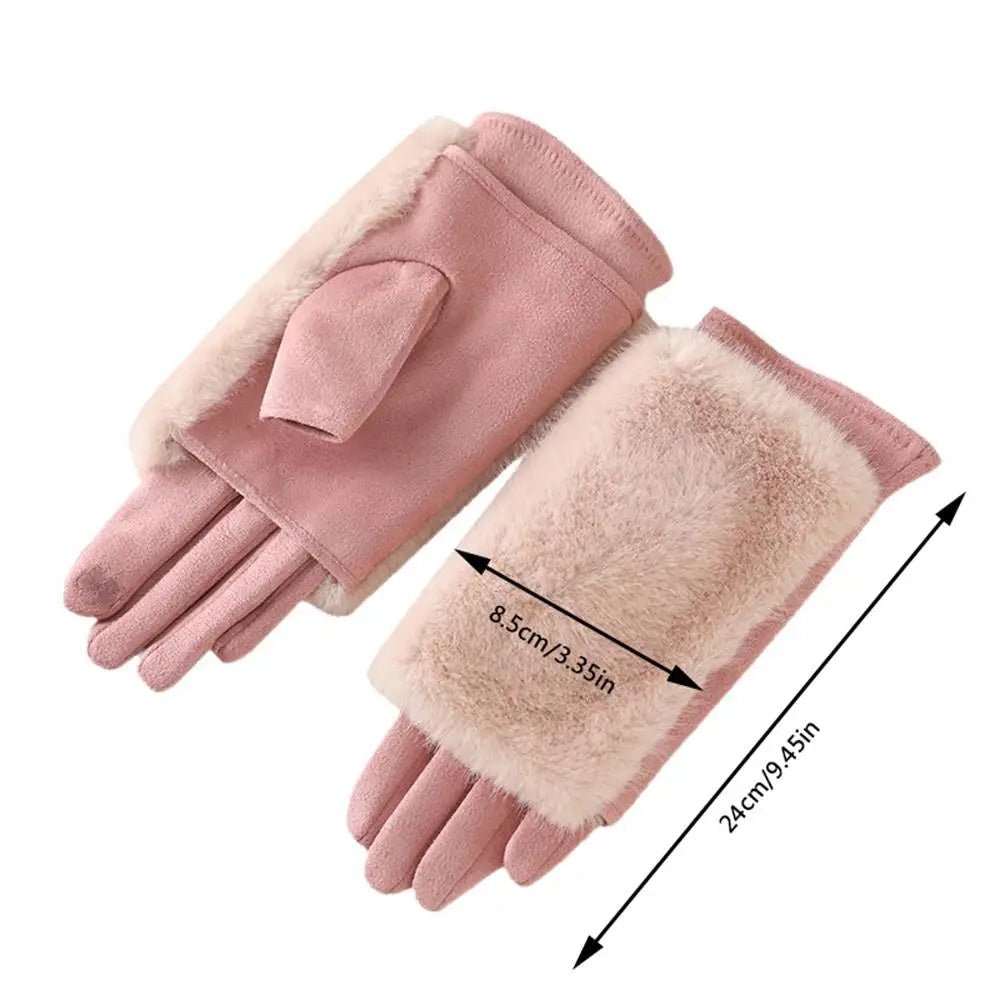 Aurora Elegante Ruskindsvinterhandsker Med Touchscreen Og Pelsfor (Unisex)