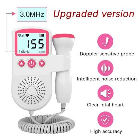 جهاز مراقبة قلب محمول BabyBeat بشاشة LCD للمراقبة السهلة