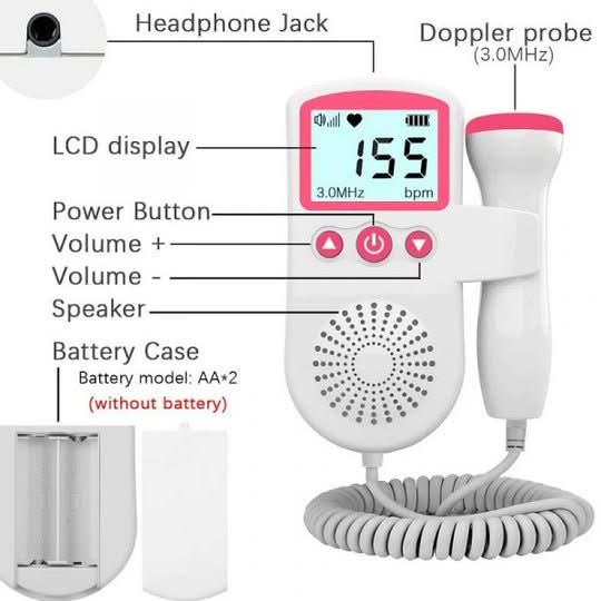 جهاز مراقبة قلب محمول BabyBeat بشاشة LCD للمراقبة السهلة
