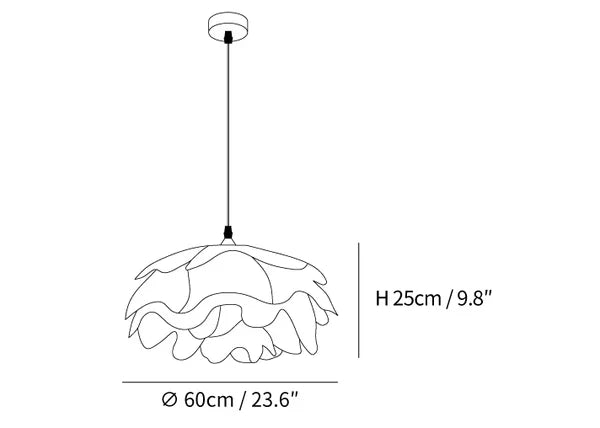 White Blossom Pendant Light With Petal Inspired Design