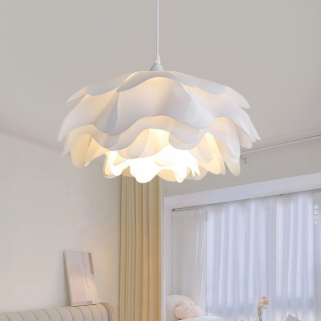 White Blossom Pendant Light With Petal Inspired Design