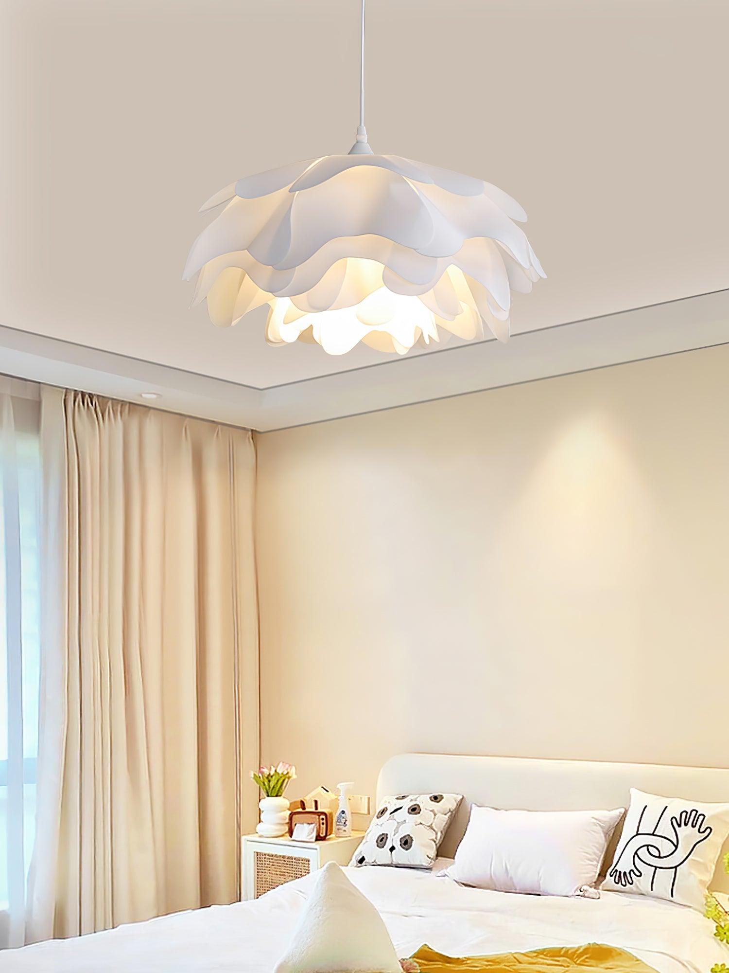 White Blossom Pendant Light With Petal Inspired Design