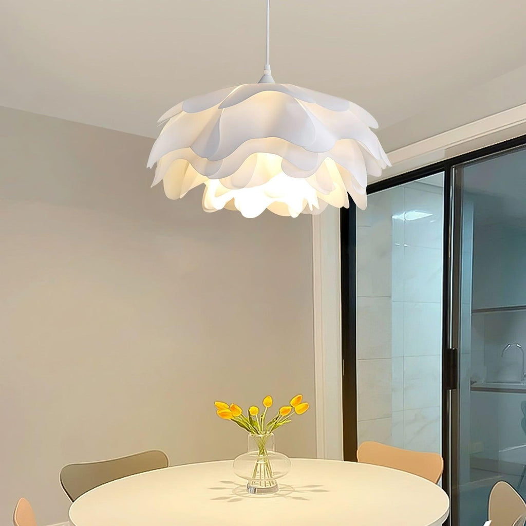 White Blossom Pendant Light With Petal Inspired Design