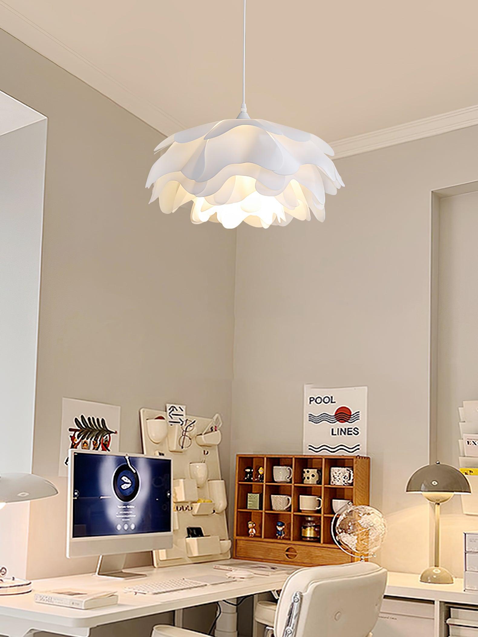 White Blossom Pendant Light With Petal Inspired Design