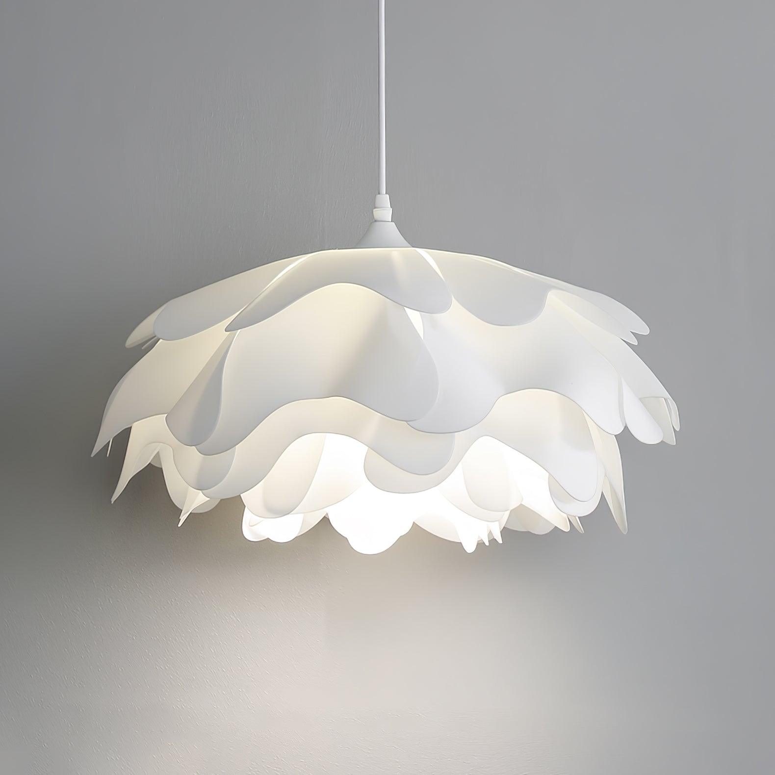 White Blossom Pendant Light With Petal Inspired Design