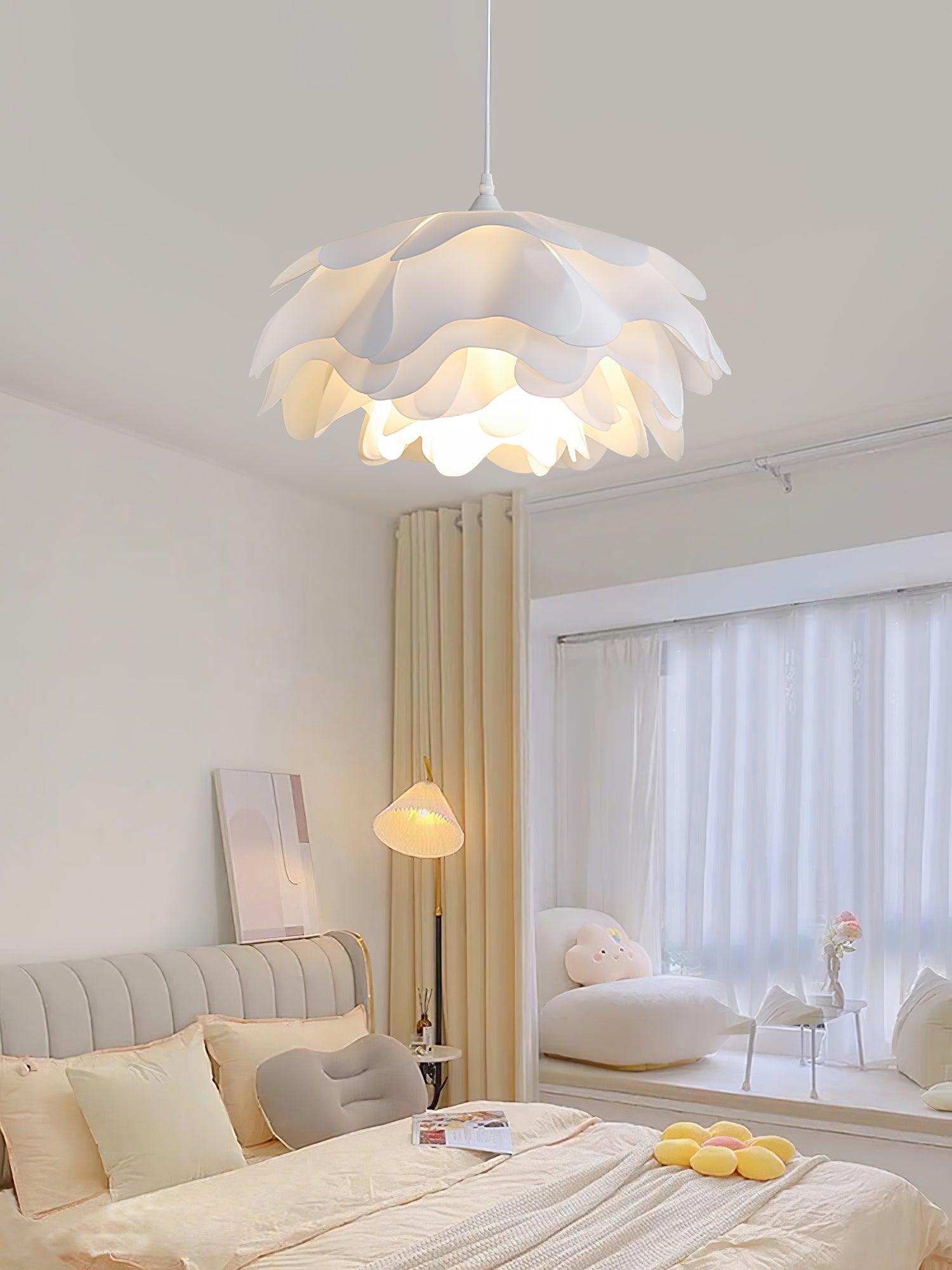 White Blossom Pendant Light With Petal Inspired Design