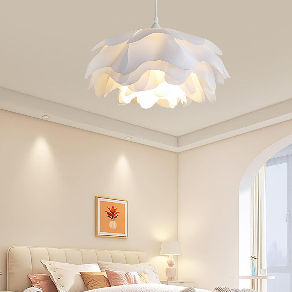 White Blossom Pendant Light With Petal Inspired Design