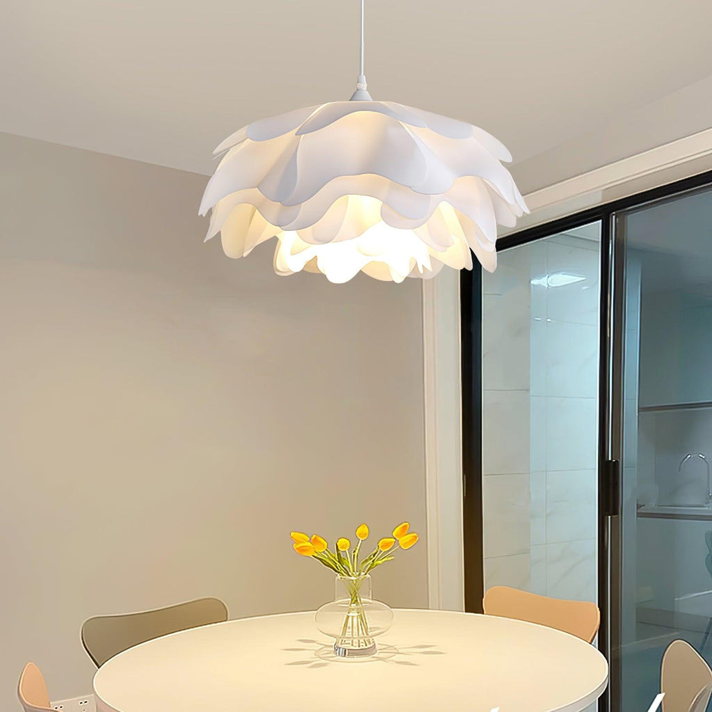 White Blossom Pendant Light With Petal Inspired Design