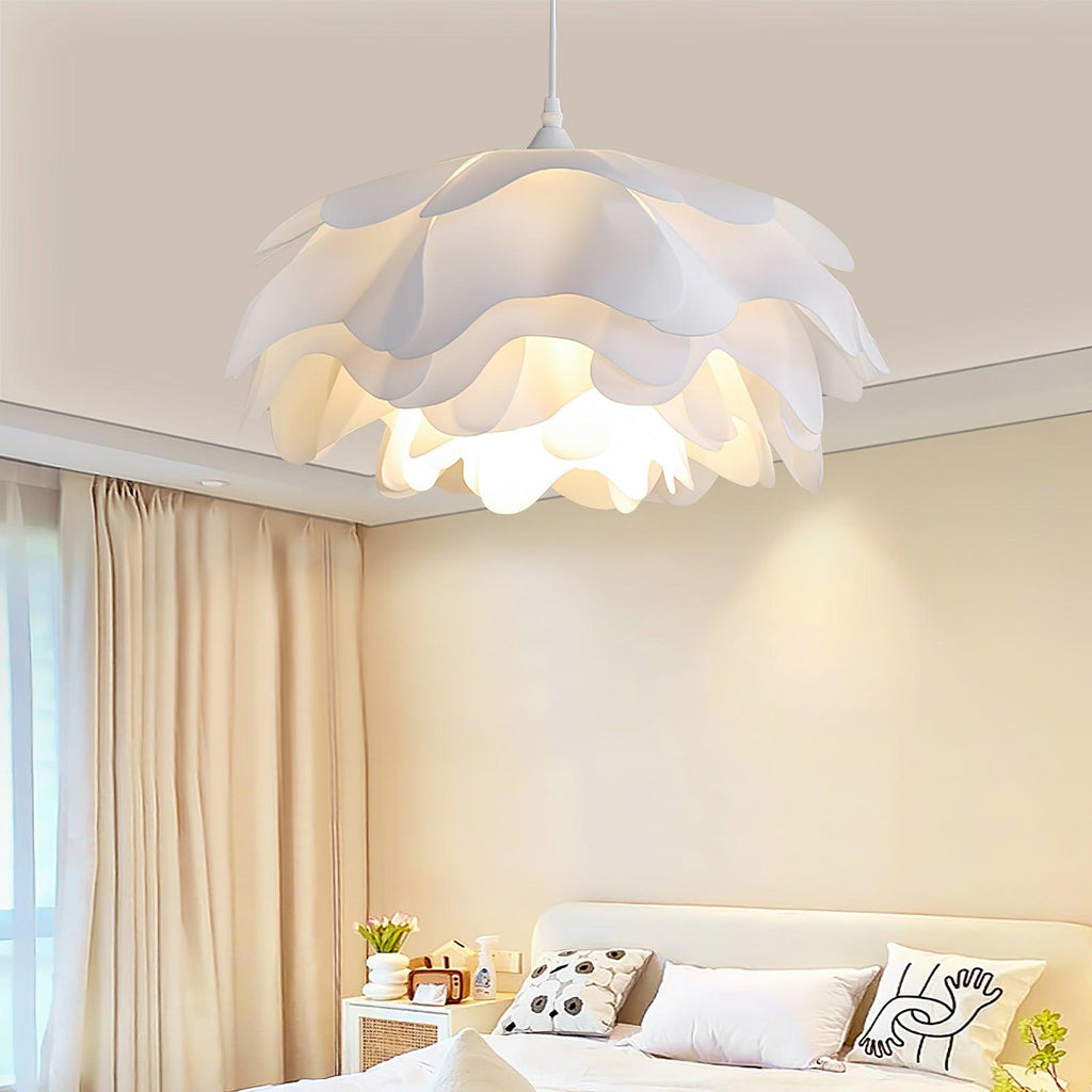 White Blossom Pendant Light With Petal Inspired Design