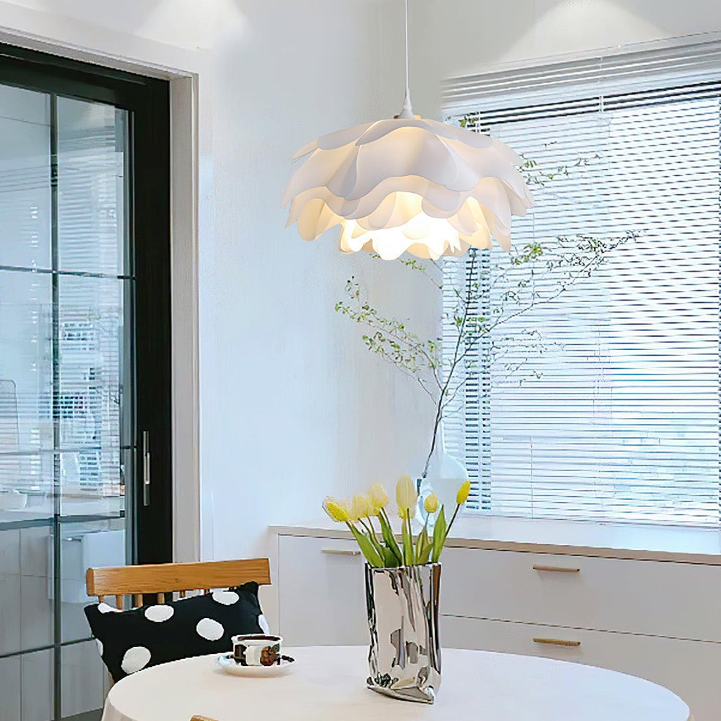 White Blossom Pendant Light With Petal Inspired Design