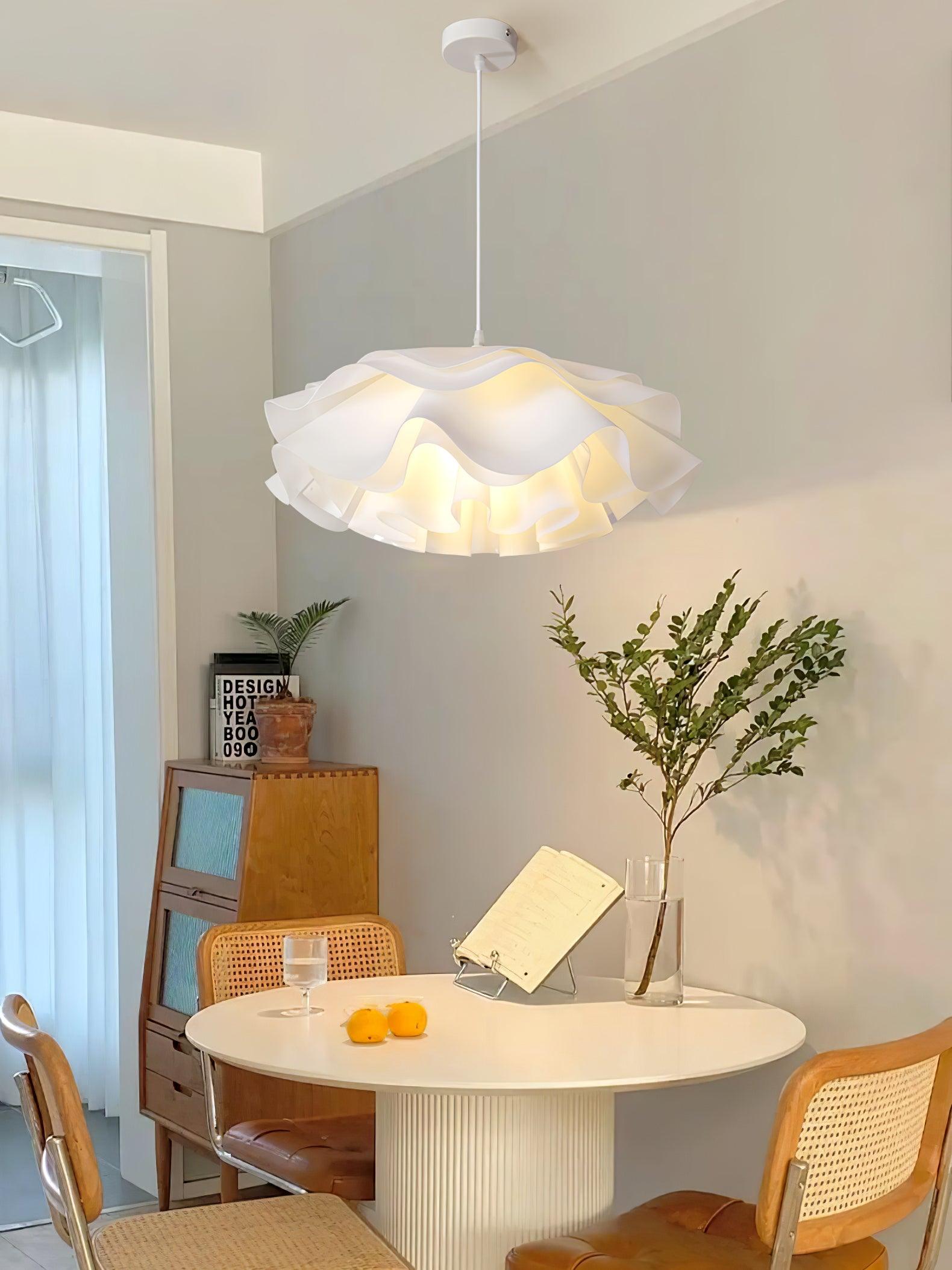 White Blossom Pendant Light With Petal Inspired Design