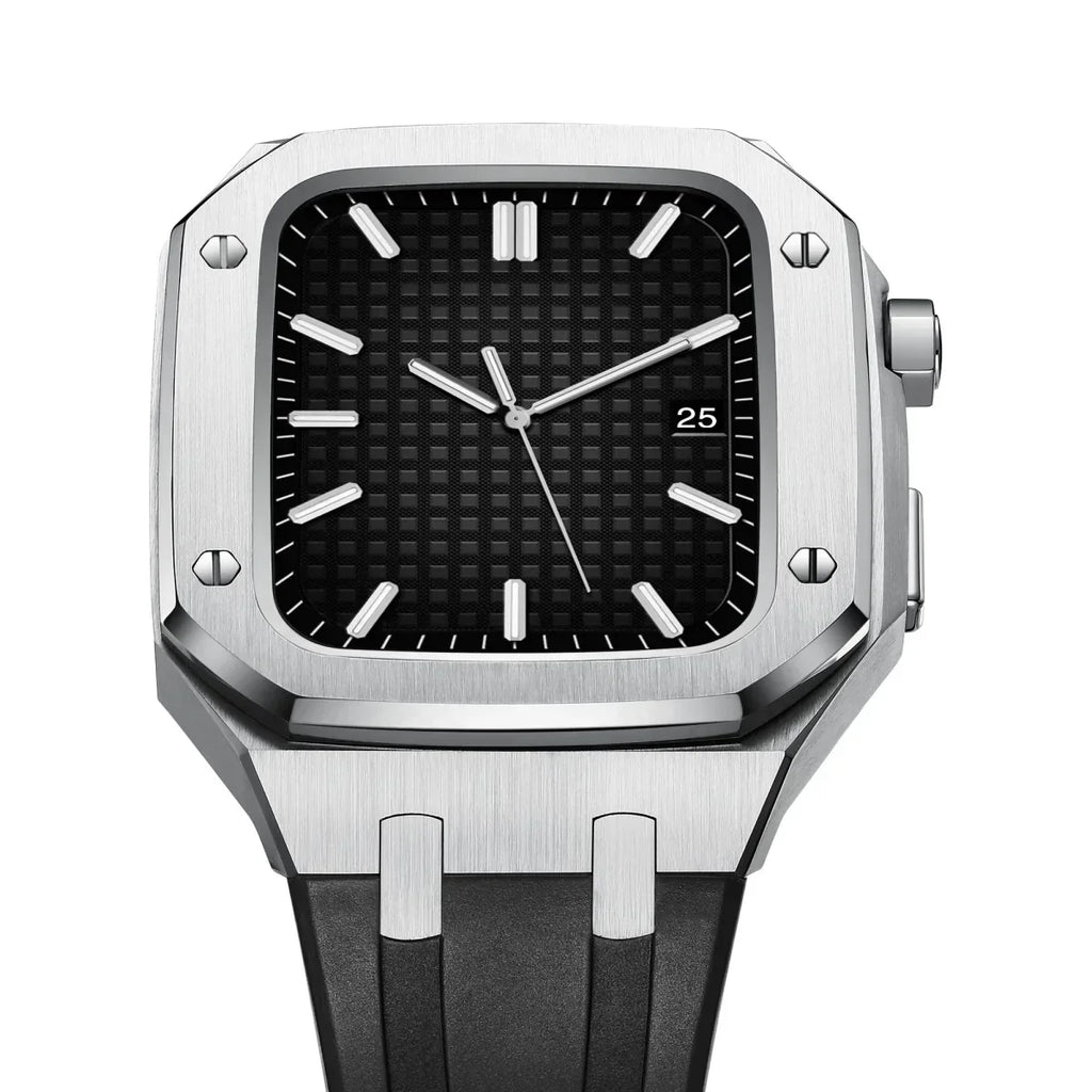 Kit de conversion AP9009 avec bracelet en silicone et boîtier en acier inoxydable 316L pour Apple Watch | Fervei