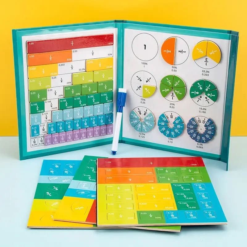 BrightQ Fraction Disc Set Magnetic Math Learning Tool Fraction And Decimal Set