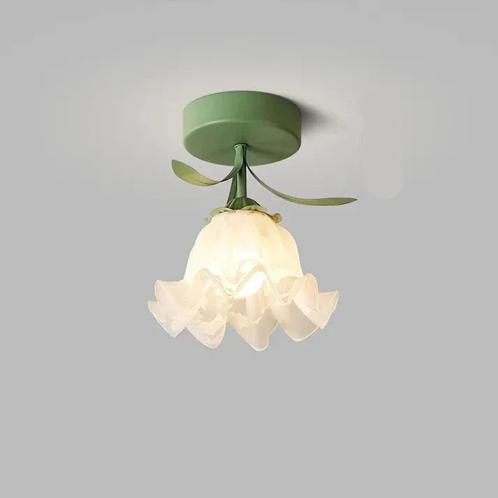 Clarelle Tiffany Style Mini Floral Ceiling Light In Glass And Iron