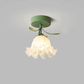 Clarelle Tiffany Style Mini Floral Ceiling Light In Glass And Iron
