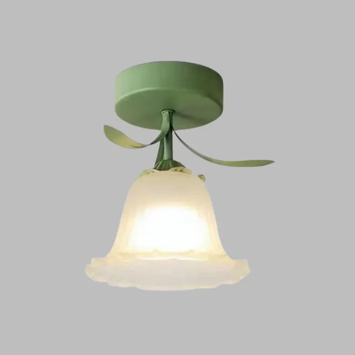 Clarelle Tiffany Style Mini Floral Ceiling Light In Glass And Iron