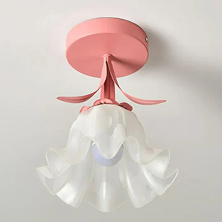 Clarelle Tiffany Style Mini Floral Ceiling Light In Glass And Iron
